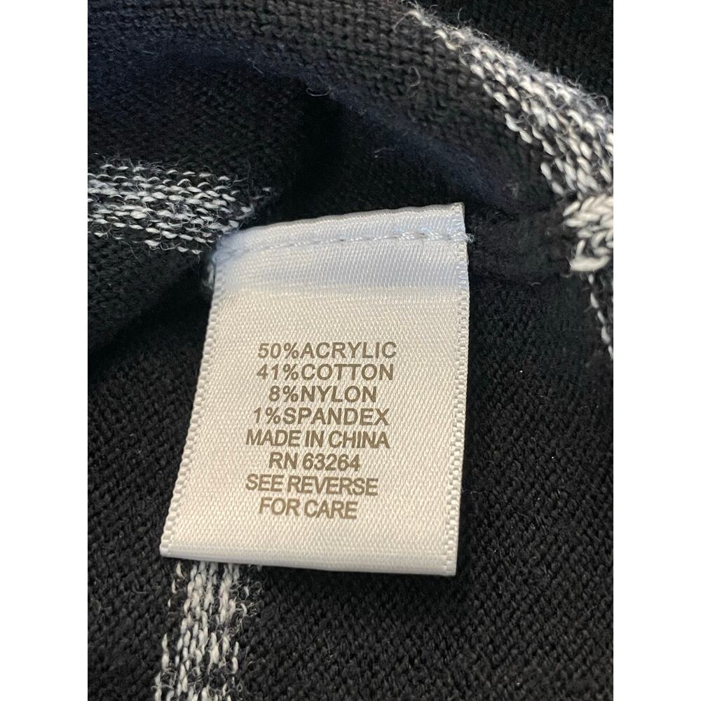 Roz & Ali long sleeved split cowl neck black and gray striped sweater Med - Picture 5 of 9